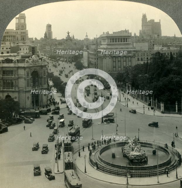 'The Calle de Alcala and Skyscrapers of Madrid, Spain', c1930s. Creator: Unknown.