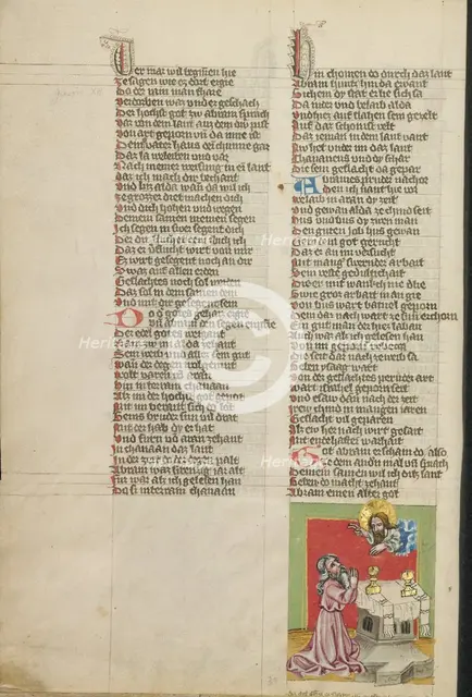 The Calling of Abraham; Weltchronik, about 1400-1410. Creator: Unknown.