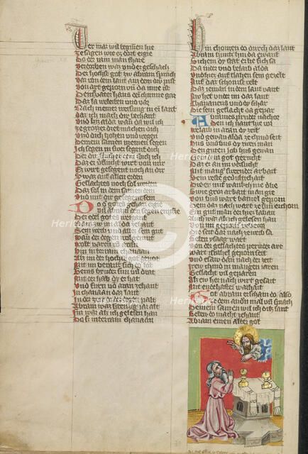 The Calling of Abraham; Weltchronik, about 1400-1410. Creator: Unknown.