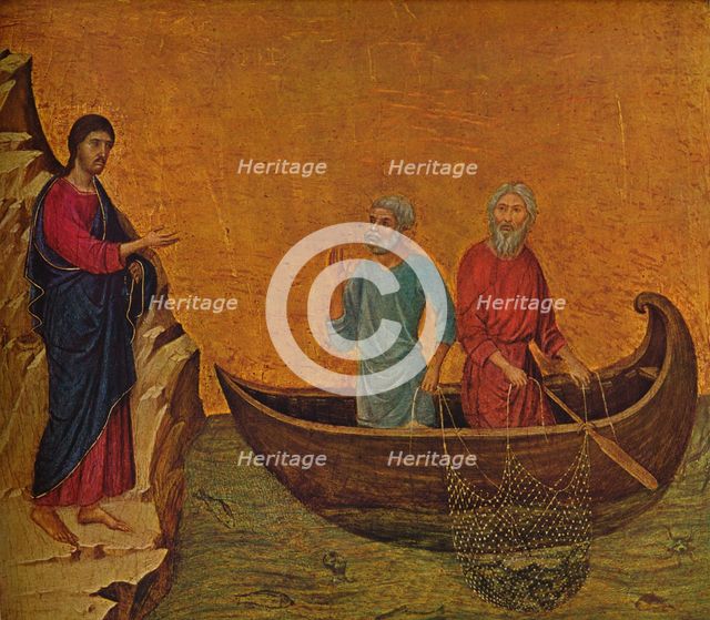 'The Calling of the Apostles Peter and Andrew', 1308-1311. Artist: Duccio di Buoninsegna.