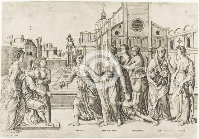 The Calumny of Apelles, 1500/1506. Creator: Girolamo Mocetto.