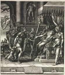 The Calumny of Apelles, 1560. Creator: Giorgio Ghisi (Italian, 1520-1582)