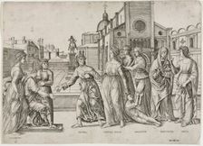 The Calumny of Apelles, c. 1500-1506. Creator: Girolamo Mocetto (Italian, c. 1458-c. 1531)
