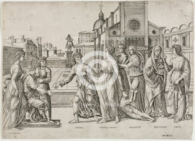 The Calumny of Apelles, c. 1500-1506. Creator: Girolamo Mocetto (Italian, c. 1458-c. 1531).