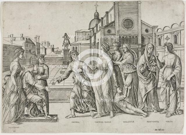 The Calumny of Apelles, c. 1500-1506. Creator: Girolamo Mocetto (Italian, c. 1458-c. 1531).