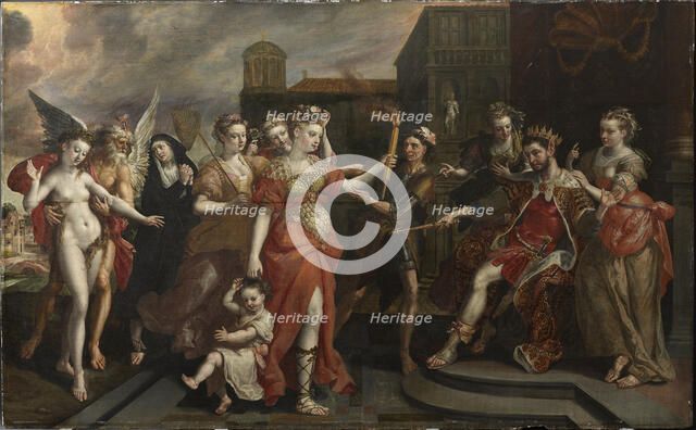 The Calumny of Apelles, End 1590s. Creator: Vos, Maerten, de (1532-1603).