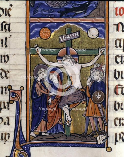 The Calvary, miniature in the 'Sacred Bible, volume IV. New Testament', manuscript on parchment m…