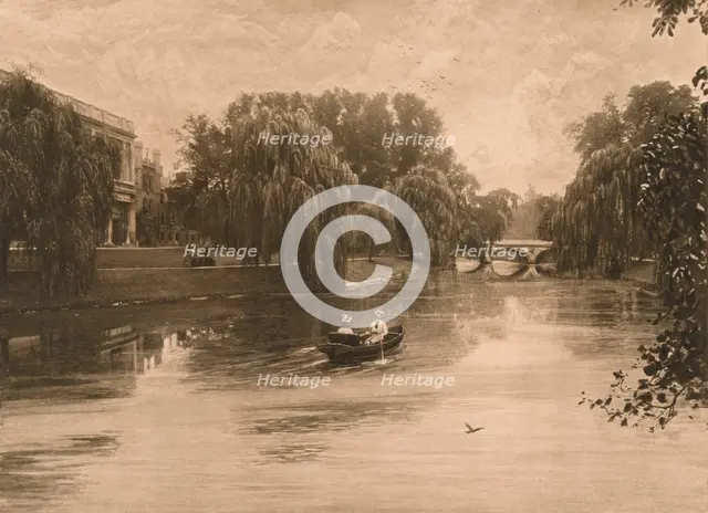 'The Cam at Cambridge with Trinity College', 1902. Artist: Unknown.