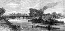 The Cam River improvements: dredging near Cambridge, 1869. Creator: Unknown