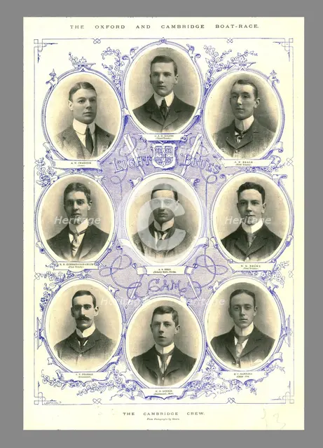 The Cambridge Crew, Oxford and Cambridge Boat Race, 1898.  Creator: Hills and Saunders.