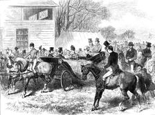 The Cambridgeshire Steeplechase, Cottenham: arrival of the Prince and Princess of Wales, 1870. Creator: Unknown