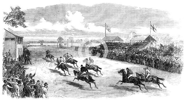 The Cambridgeshire Steeplechase, Cottenham: the finish, 1870. Creator: Unknown.