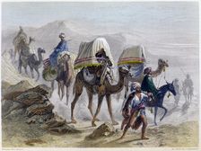 The Camel Train 1855. From Constantinople and the Black Sea. Artist: Rouargue Brothers