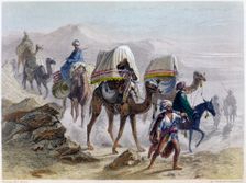 The Camel Train 1855. From "Constantinople and the Black Sea". Creator: Rouargue Brothers