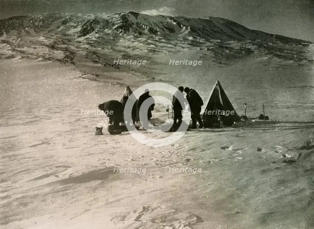 'The Camp 7000 Feet Up Mount Erebus', 1908, (1909). Artist: Unknown.
