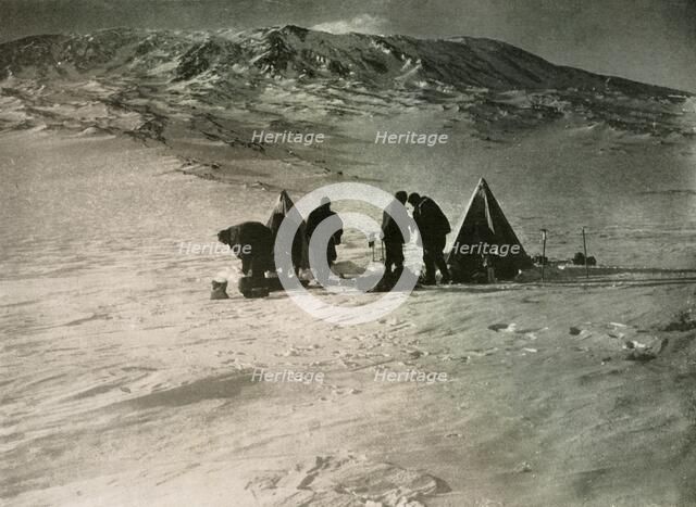 'The Camp 7000 Feet Up Mount Erebus', 1908, (1909). Artist: Unknown.