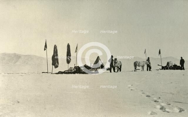 'The Camp After Passing the Previous Farthest South Latitude', November 1908, (1909). Artist: Unknown.