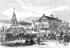 The Camp at Aldershott: the gymnasium, 1868. Creator: Mason Jackson