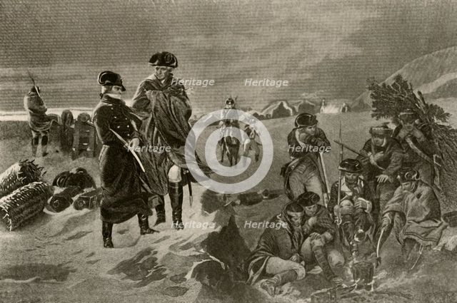 'The Camp at Valley Forge. Officer's cloaks and Dutch blankets for soldiers', c1777, (1937).  Creator: Unknown.
