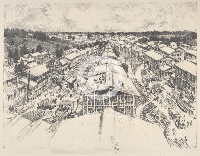 The Camp, the New Architecture, 1917. Creator: Joseph Pennell.