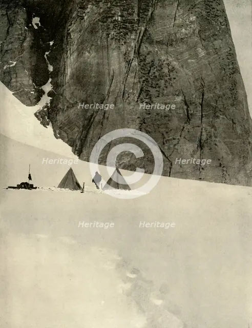 'The Camp Under the Granite Pillar, Half a Mile from the Lower Glacier Depot...January 27', 1909. Artist: Unknown.