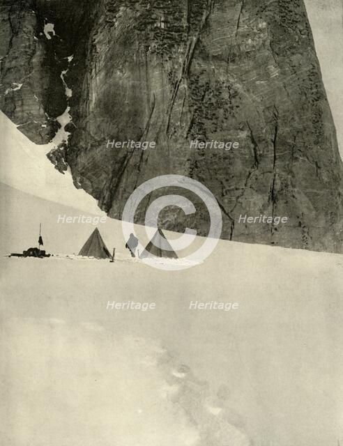 'The Camp Under the Granite Pillar, Half a Mile from the Lower Glacier Depot...January 27', 1909. Artist: Unknown.