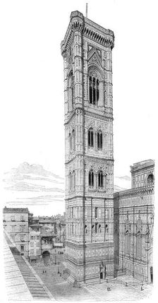 The campanile of the Basilica of Santa Maria del Fiore, Florence, Italy, 1882