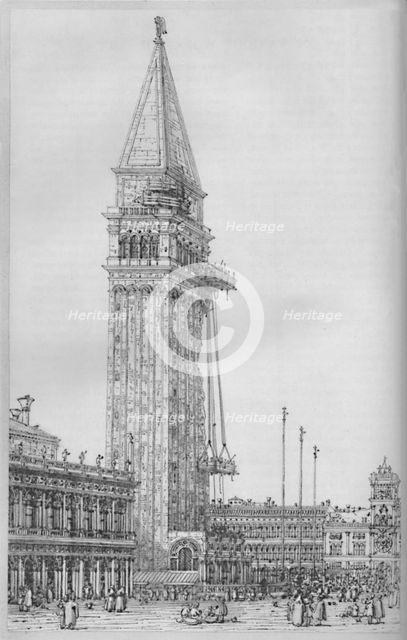 'The Campanile of St. Mark's While Undergoing Repair in 1745', 1903. Artist: Canaletto.