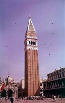 The Campanile, St Mark's Square, Venice, Italy, c1955. Creator: Arthur Charles Kirby Ware
