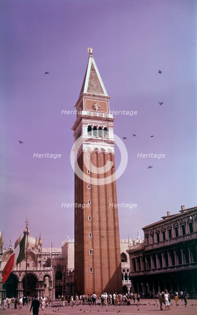 The Campanile, St Mark's Square, Venice, Italy, c1955.  Creator: Arthur Charles Kirby Ware.