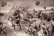 "The Campbells are Coming!" Brave Pipers Playing Highland Regiments to Victory 1917. Creator: Unknown