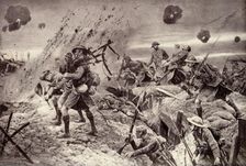 "The Campbells are Coming!" Brave Pipers Playing Highland Regiments to Victory 1917. Creator: Unknown