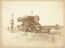 The cannon Mons Meg at Edinburgh Castle, and a private in the 2nd battalion of Royal Scots..., 184 Creators: David Octavius Hill, Robert Adamson, Hill & Adamson