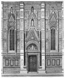 The canonical gate of the Basilica of Santa Maria del Fiore, Florence, Italy, 1882