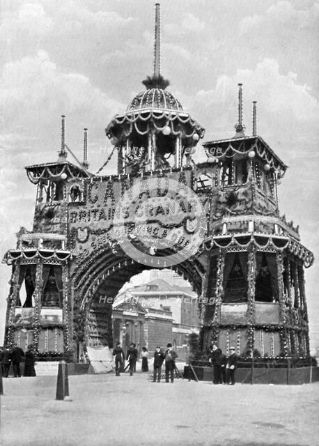 The Canadian Arch, Whitehall, London, 1902.Artist: HO Klein