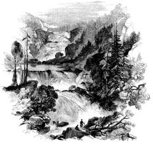 The Canadian Red River Exploring Expedition - Great Falls on Little Dog River..., 1858. Creator: Unknown