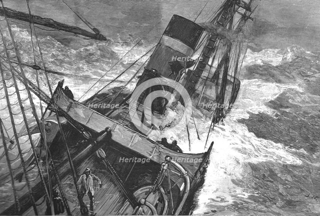 ''The Canadian "SS Sardinian" crossing the Atlantic in the recent gales', 1890. Creator: Unknown.