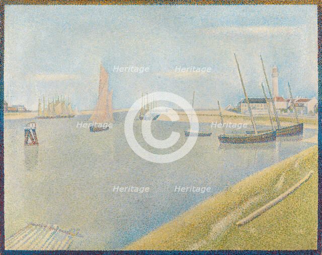 The canal of Gravelines, in the direction of the sea (Le Chenal de Gravelines, Direction..., 1890. Creator: Seurat, Georges Pierre (1859-1891).