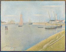 The canal of Gravelines, in the direction of the sea (Le Chenal de Gravelines, Direction..., 1890. Creator: Seurat, Georges Pierre (1859-1891)