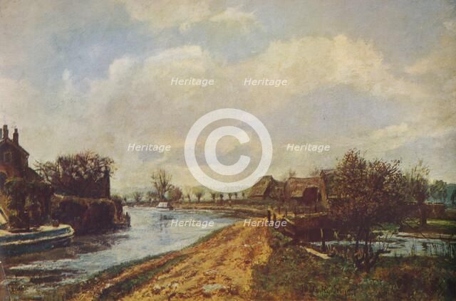 'The Canal at Rickmansworth', 1908 (1935). Artist: John William Buxton Knight.