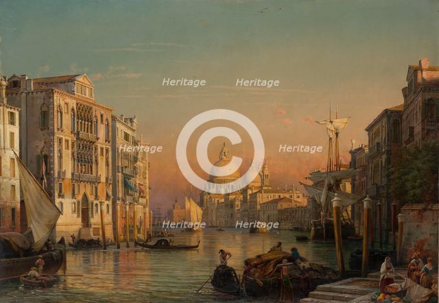 The Canal Grande in Venice with a View of Santa Maria della Salute, c1840-1854. Creator: Friedrich Nerly.