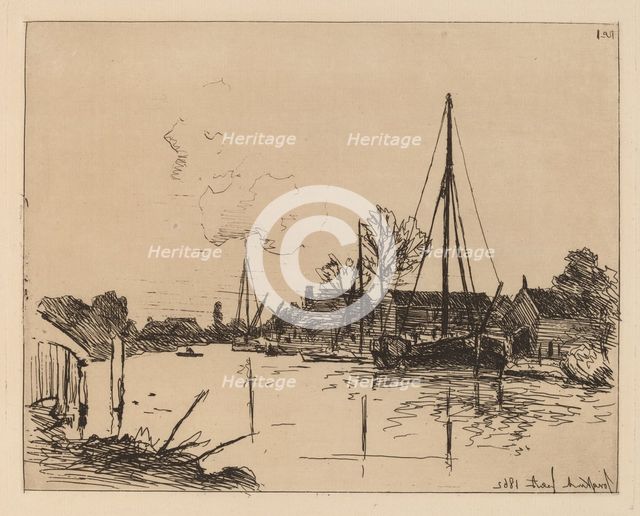 The Canal (Le Canal), 1862. Creator: Johan Barthold Jongkind.