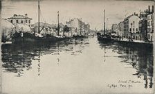 The Canal St Martin 1915. Artist: Eugene Bejot