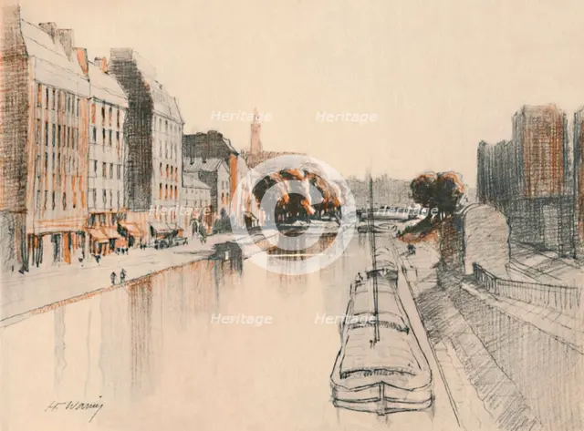 'The Canal St. Martin', c1927, (1927). Artist: Henry Franks Waring.