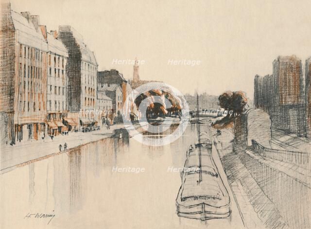 'The Canal St. Martin', c1927, (1927). Artist: Henry Franks Waring.