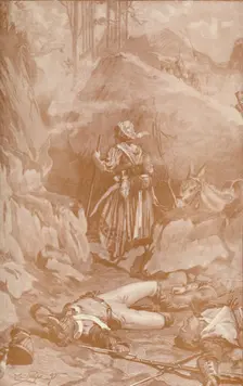 The Cantinière of the 26th Regiment Climbing The Rocks at Busaco 1810, (1896)