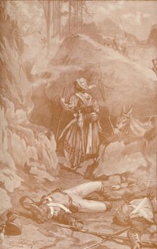 The Cantinière of the 26th Regiment Climbing The Rocks at Busaco 1810, (1896)