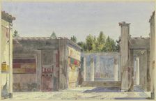 The Casa di Sallustio and surrounding ruins in Pompeii, mid-late 19th century. Creator: Carl Friedrich Heinrich Werner