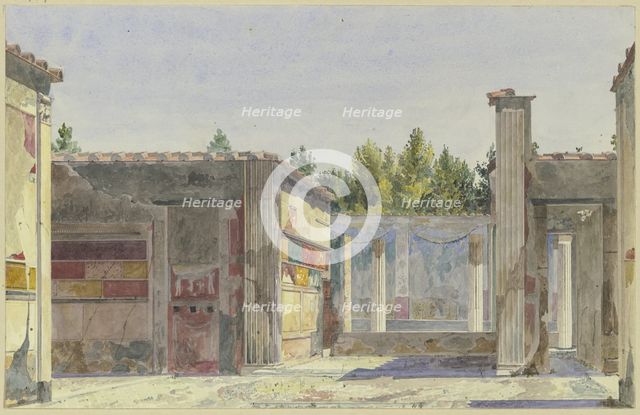 The Casa di Sallustio and surrounding ruins in Pompeii, mid-late 19th century. Creator: Carl Friedrich Heinrich Werner.