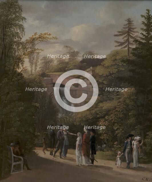 The Cascade in Frederiksberg Garden near Copenhagen, 1808. Creator: Georg Friedrich Kersting.